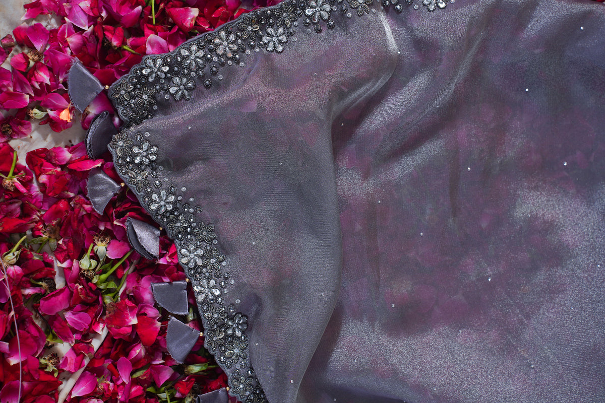 "VIRASAT 137" Pure Tissue Silk Saree(Embroidery work on border)