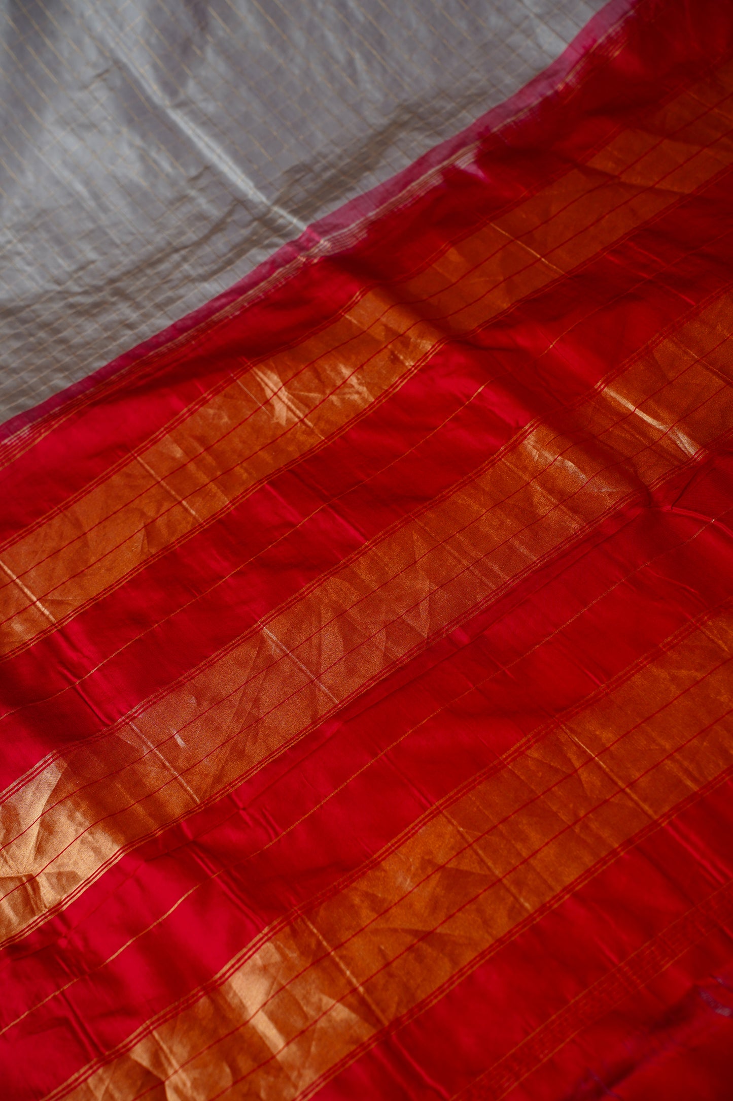 Subhadra Grey Pure Katan Silk Kanjivaram Saree