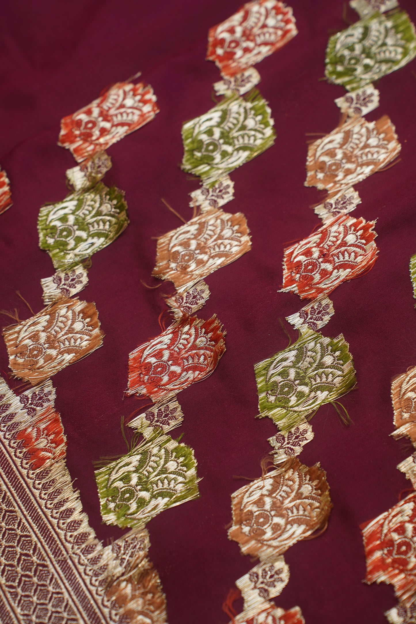 "VIRASAT 106" Maroon Pure Kadwa Banarasi Handloom Wedding Saree