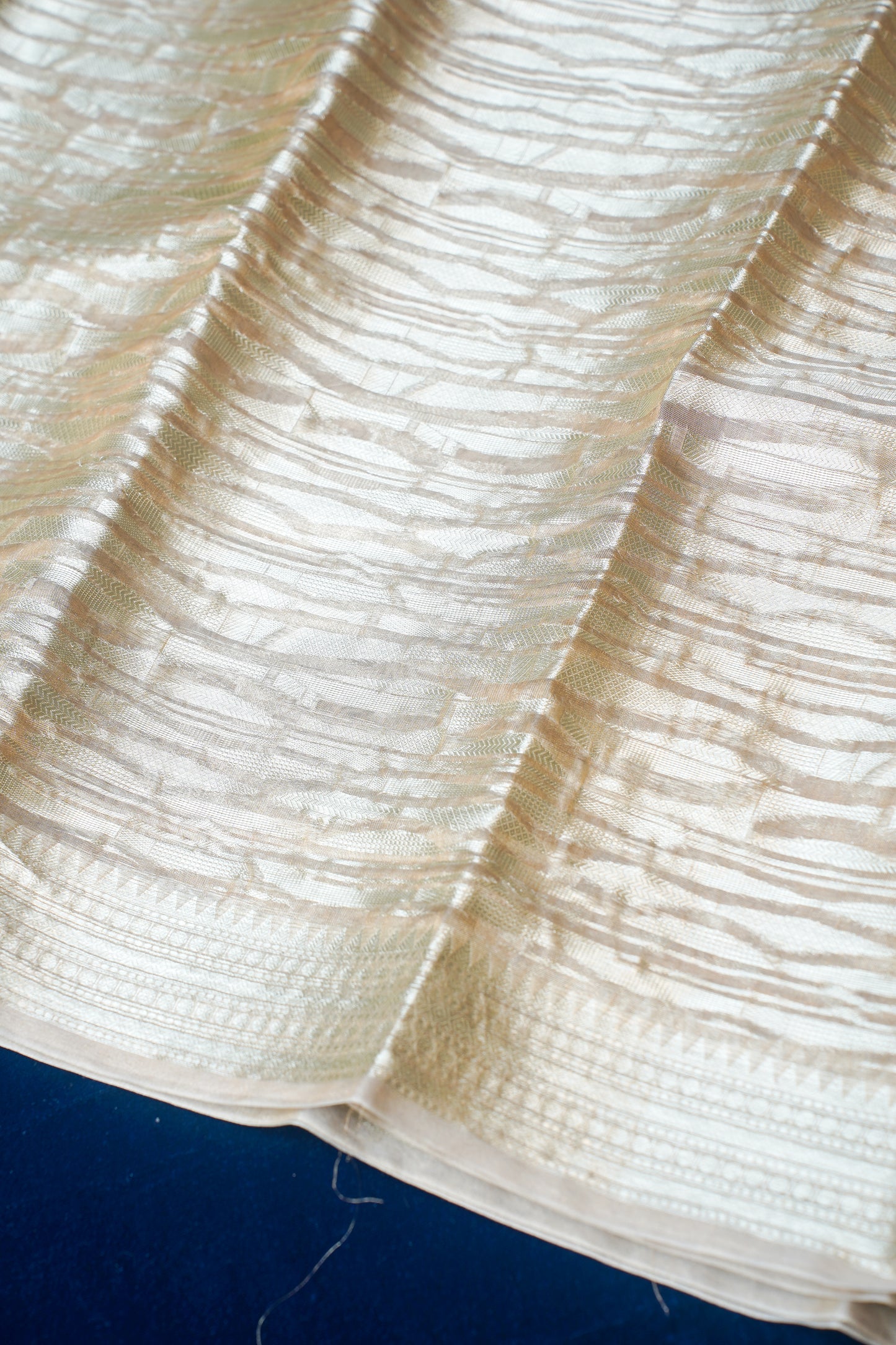 Rukmani Beige Pure Tissue Silk Banarasi Handloom Saree