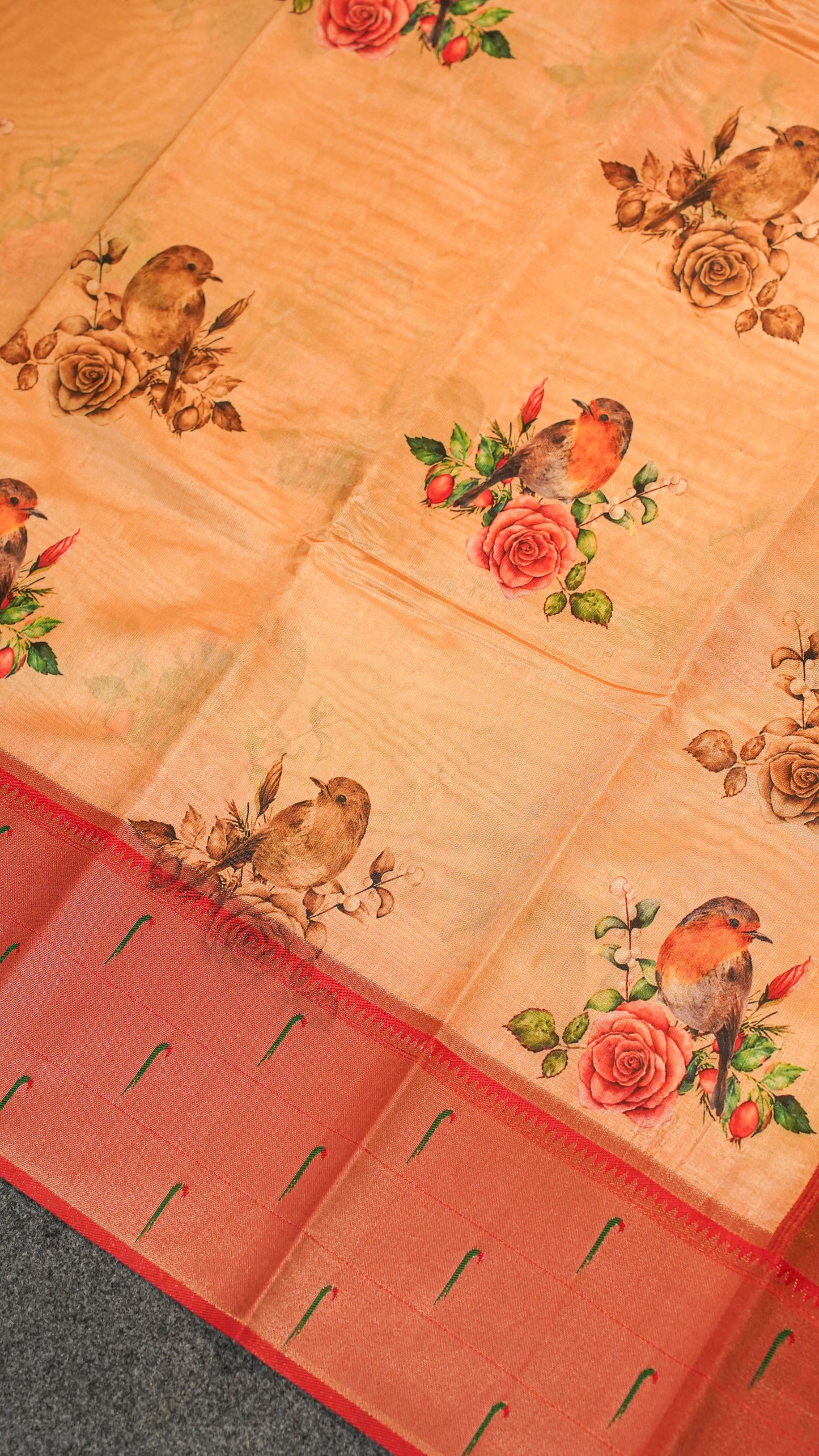 "UTSAV BANARAS 144" Banarasi Golden Sand Digital Print Paithani Silk Saree