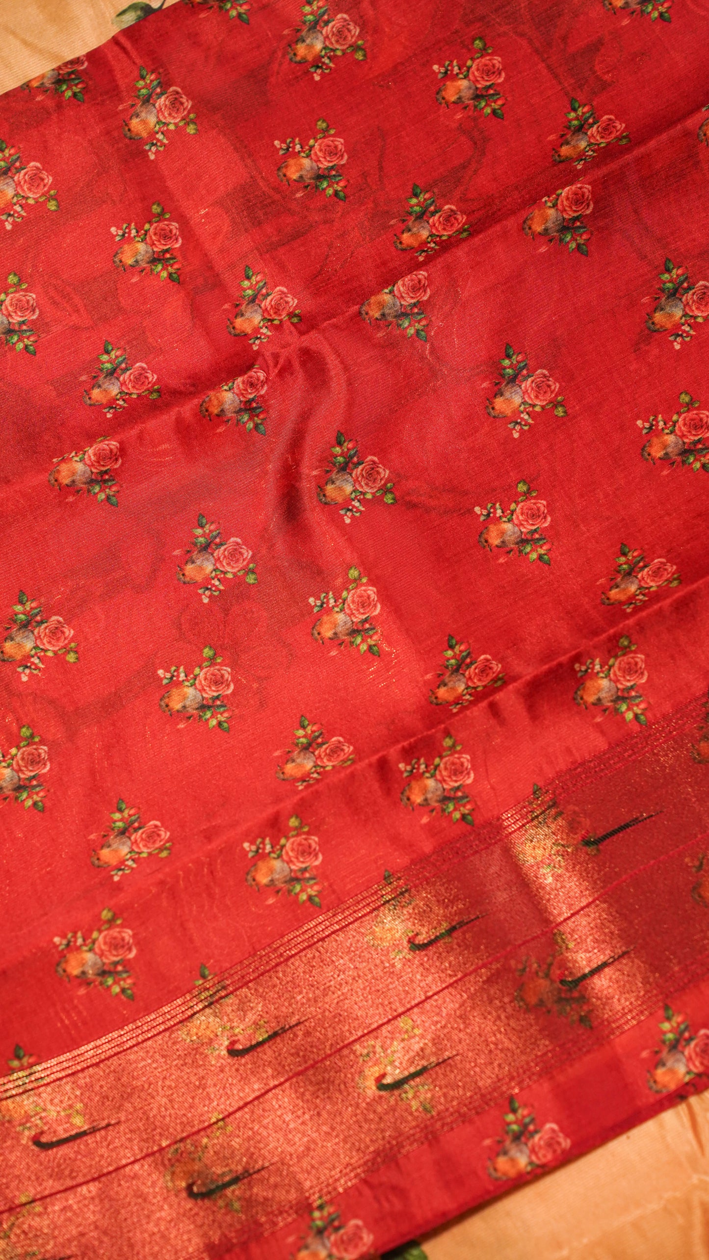 "UTSAV BANARAS 144" Banarasi Golden Sand Digital Print Paithani Silk Saree