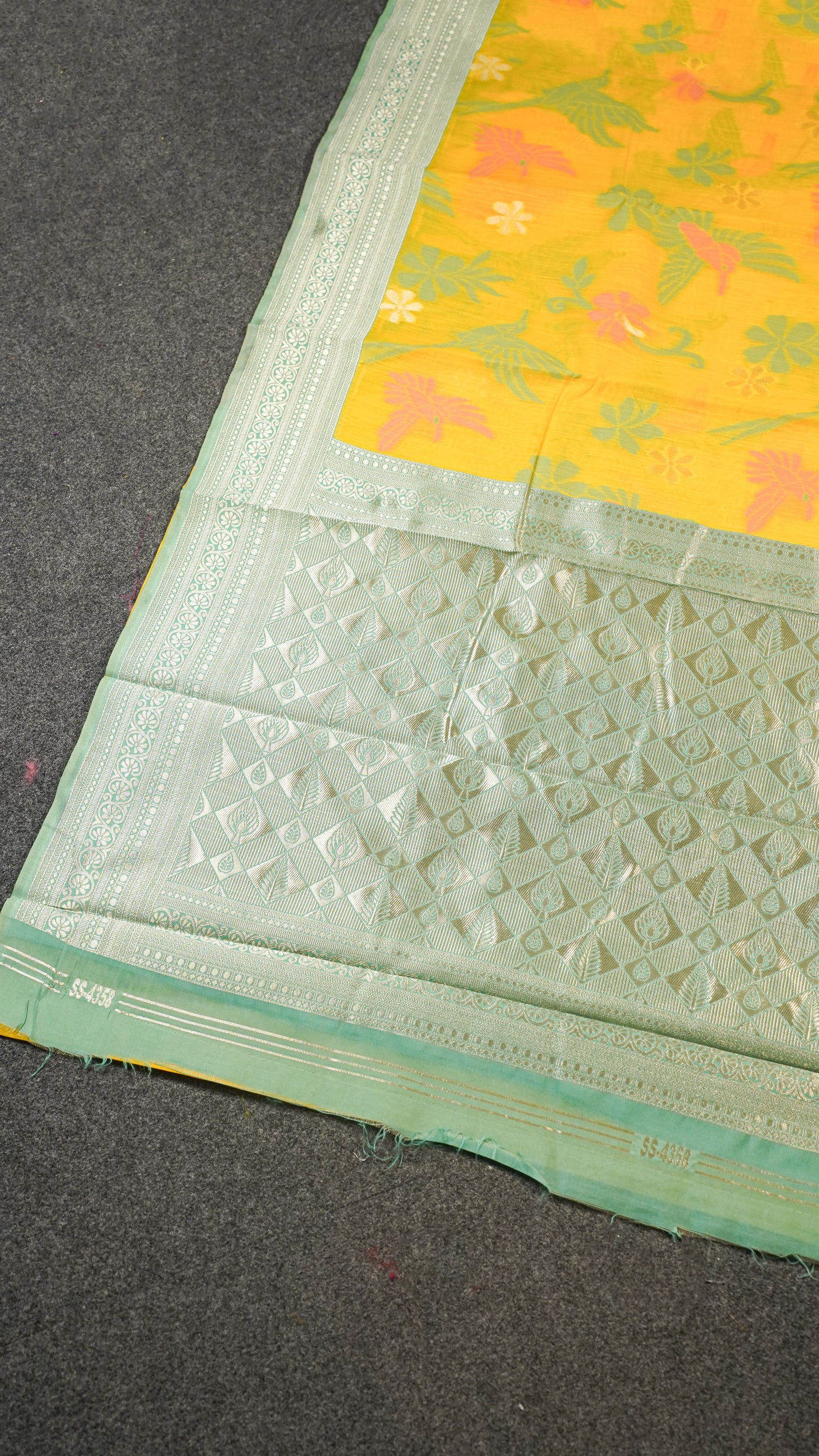 "UTSAV BANARAS 139" Banarasi Yellow Jamdani Cotton Silk Saree