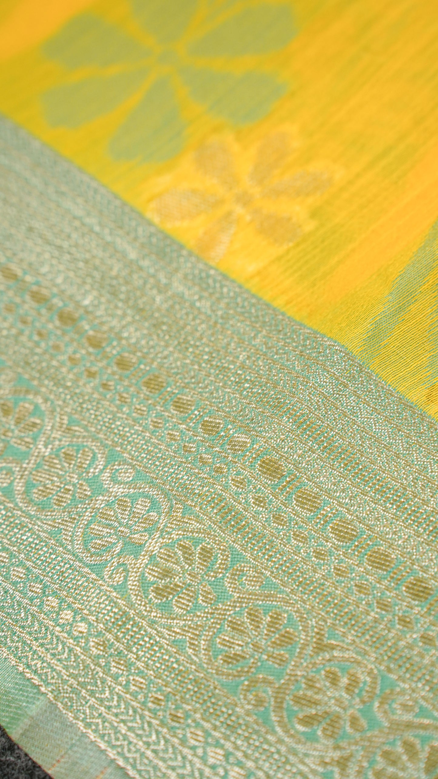 "UTSAV BANARAS 139" Banarasi Yellow Jamdani Cotton Silk Saree