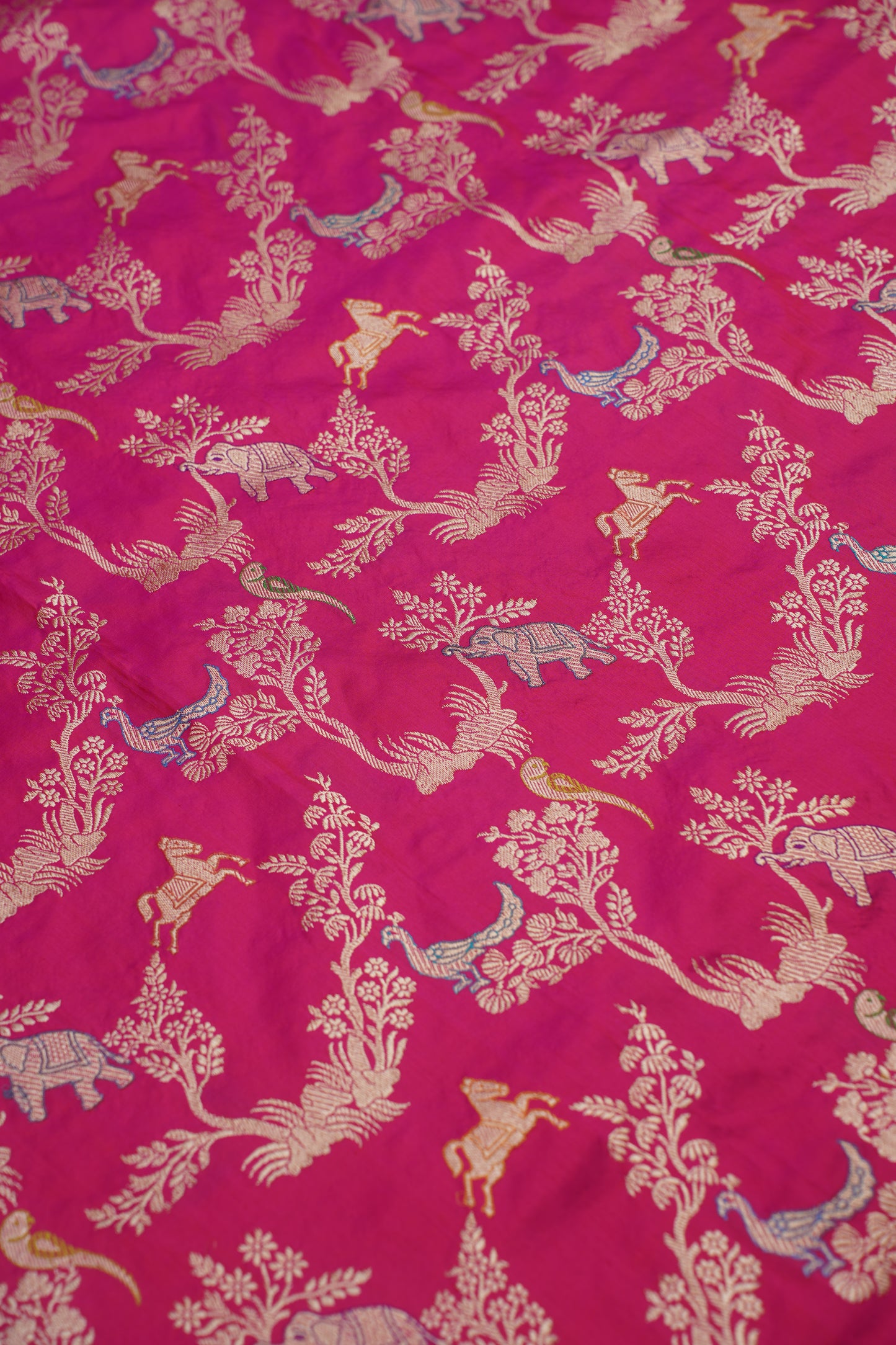 "VIRASAT 002" Dark Pink Pure Kadwa Banarasi Handloom Saree