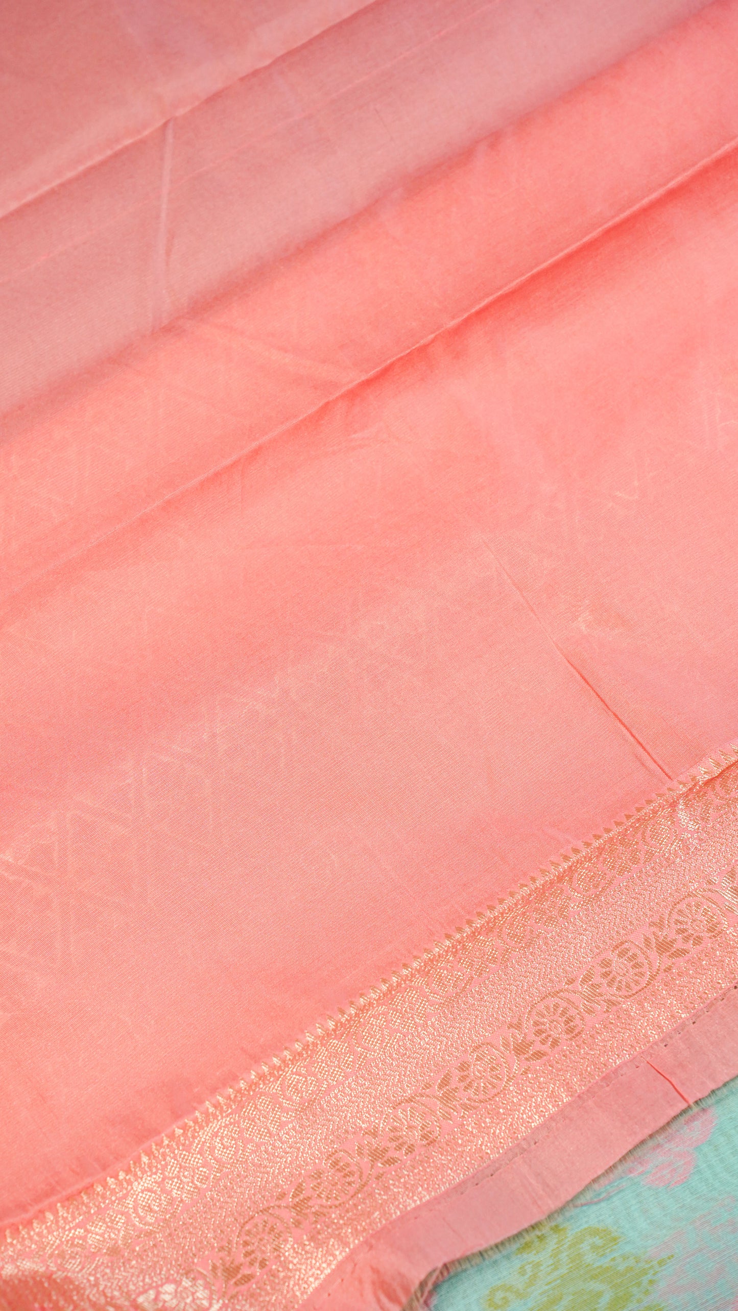 "UTSAV BANARAS 140" Banarasi Light Teal Jamdani Cotton Silk Saree