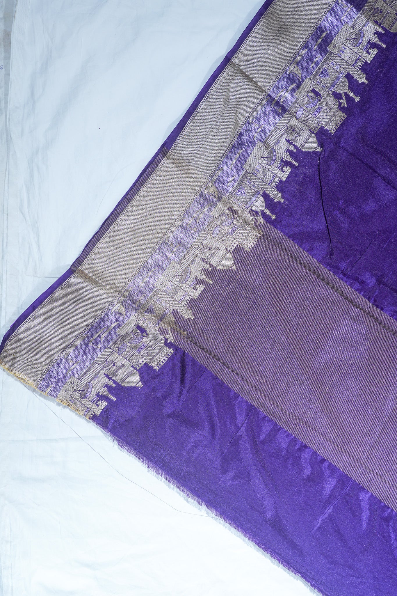 "UTSAV BANARAS 003B" Banarasi Pink Kashi Ghat Pattern Silk Saree