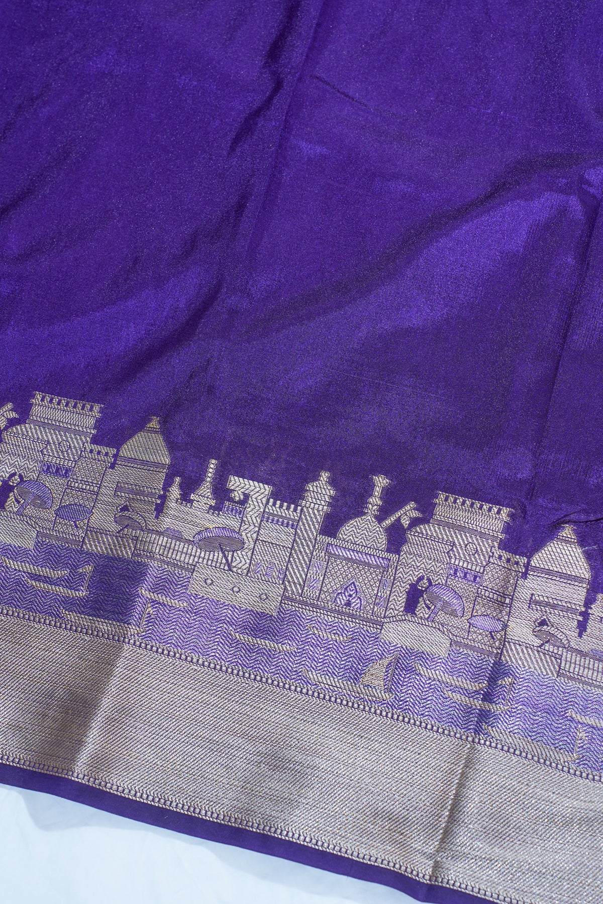 "UTSAV BANARAS 003B" Banarasi Pink Kashi Ghat Pattern Silk Saree