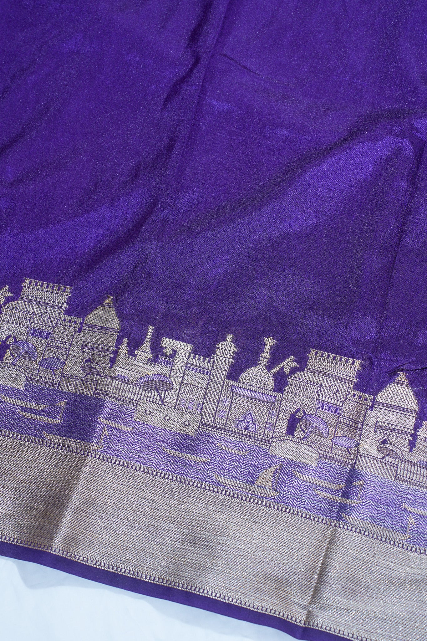 "UTSAV BANARAS 003B" Banarasi Pink Kashi Ghat Pattern Silk Saree