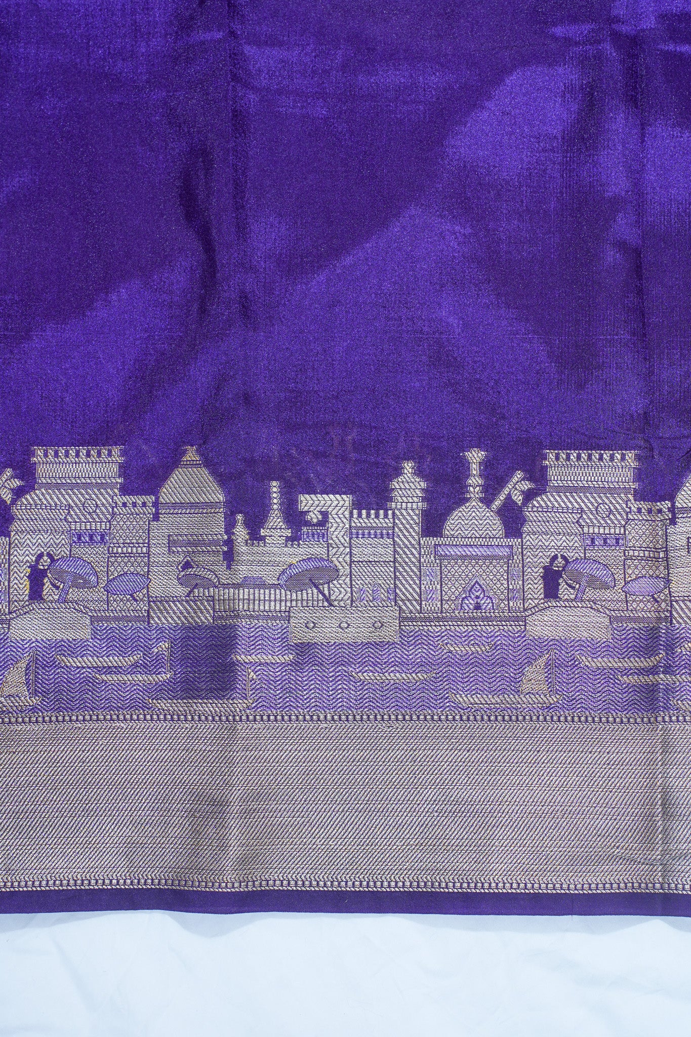 "UTSAV BANARAS 003B" Banarasi Pink Kashi Ghat Pattern Silk Saree