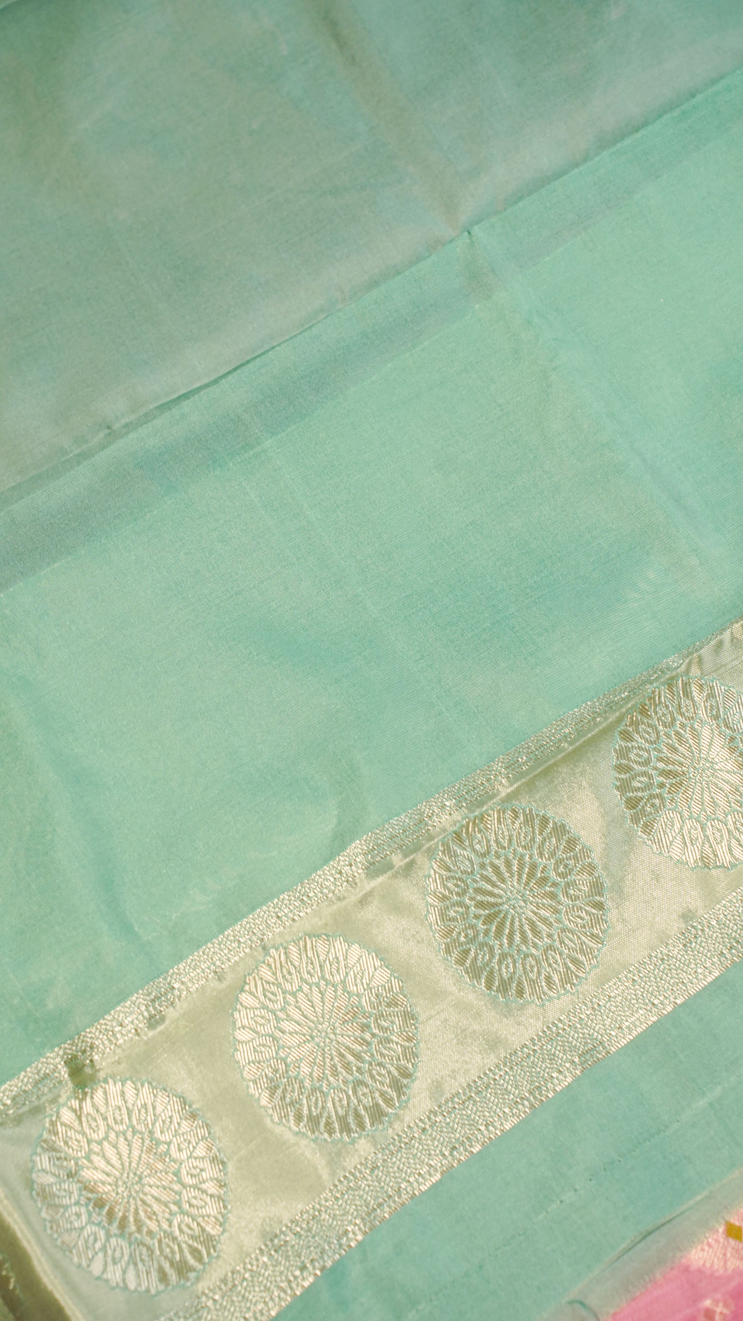 "UTSAV BANARAS 141" Banarasi Pastel Pink Jamdani Cotton Silk Saree