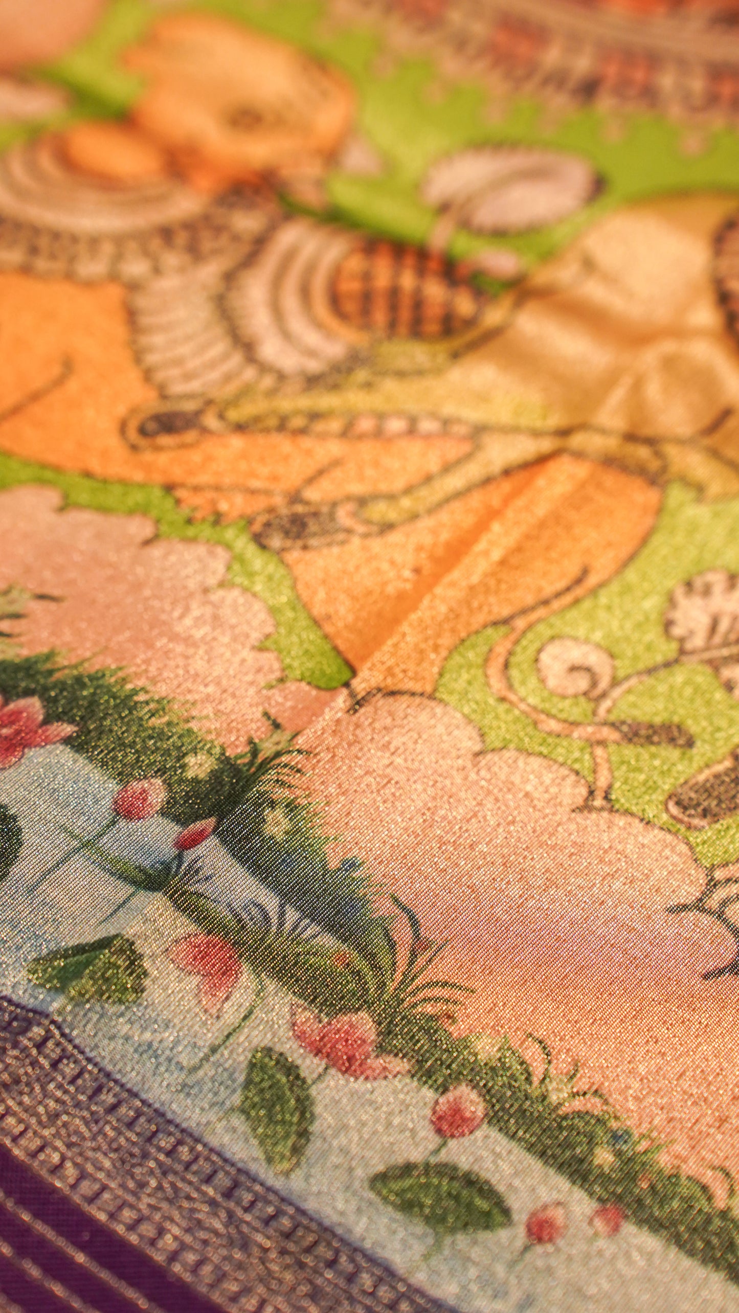 "UTSAV BANARAS 142" Banarasi Forest Green Digital Print Tissue Silk Saree