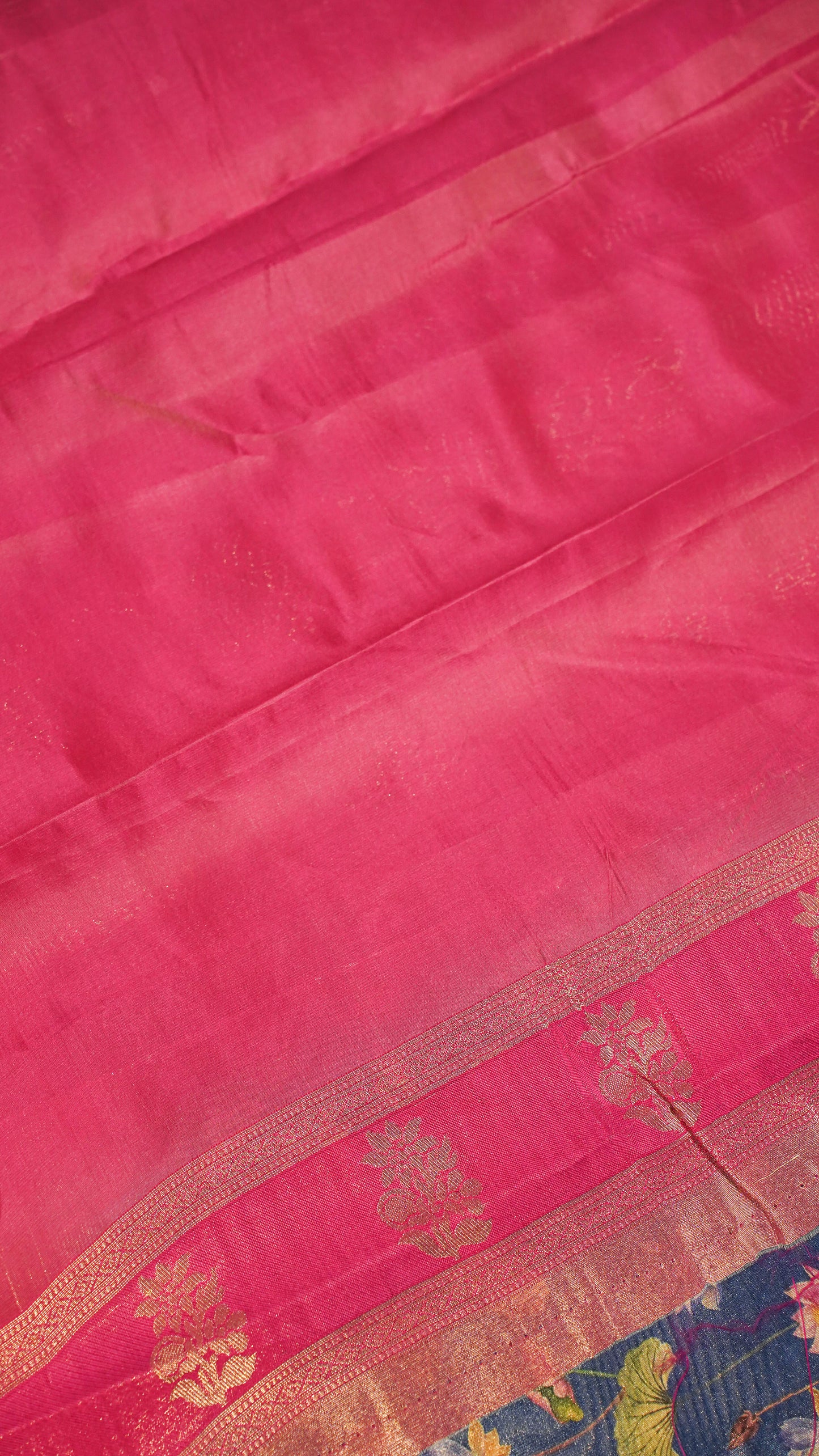 "UTSAV BANARAS 143" Banarasi Blue Digital Print Tissue Silk Saree
