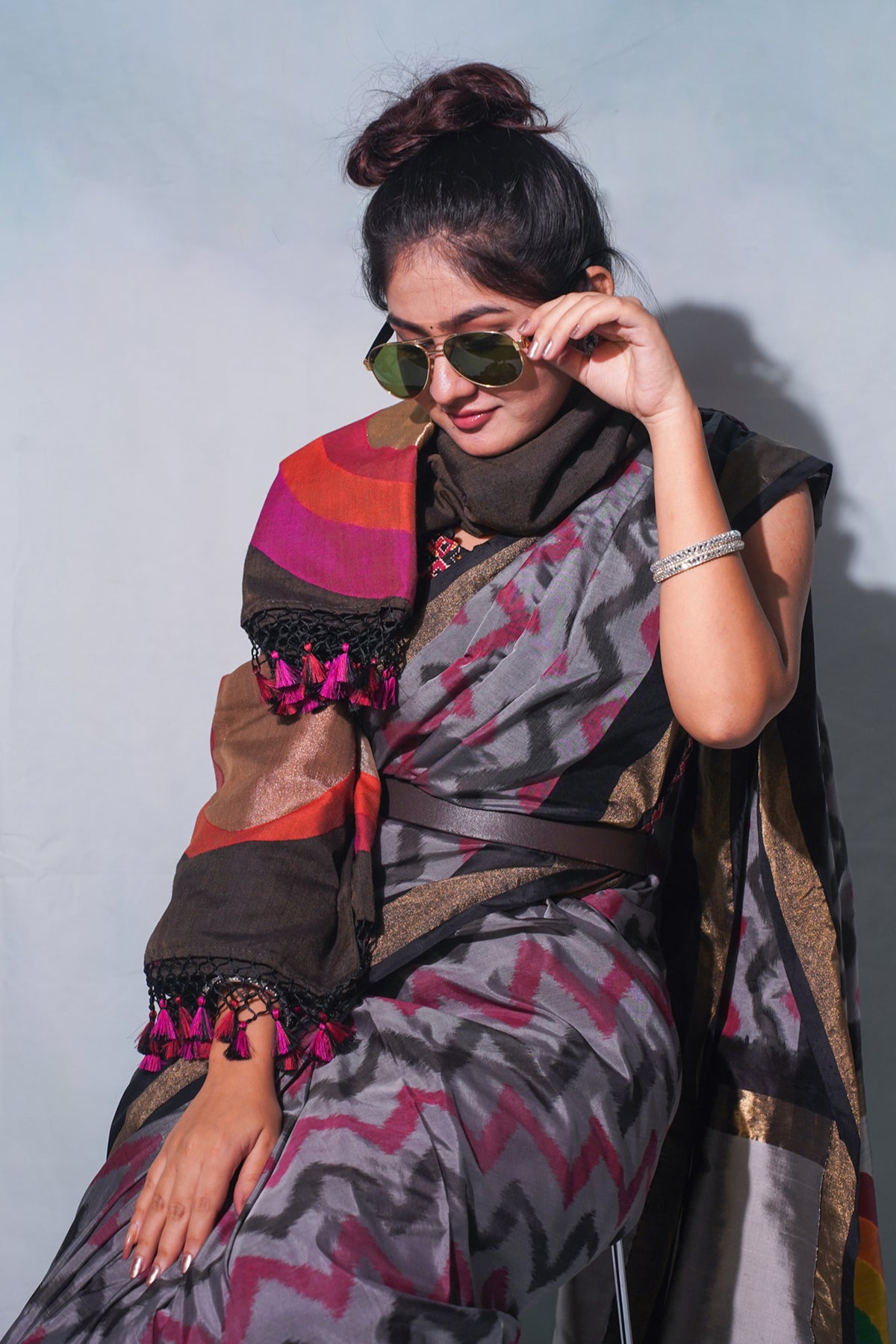 "VIRASAT 257" Banarasi Pure Handloom Uchhat Kadwa Ekkat Work With Brahmand Pallu Motive