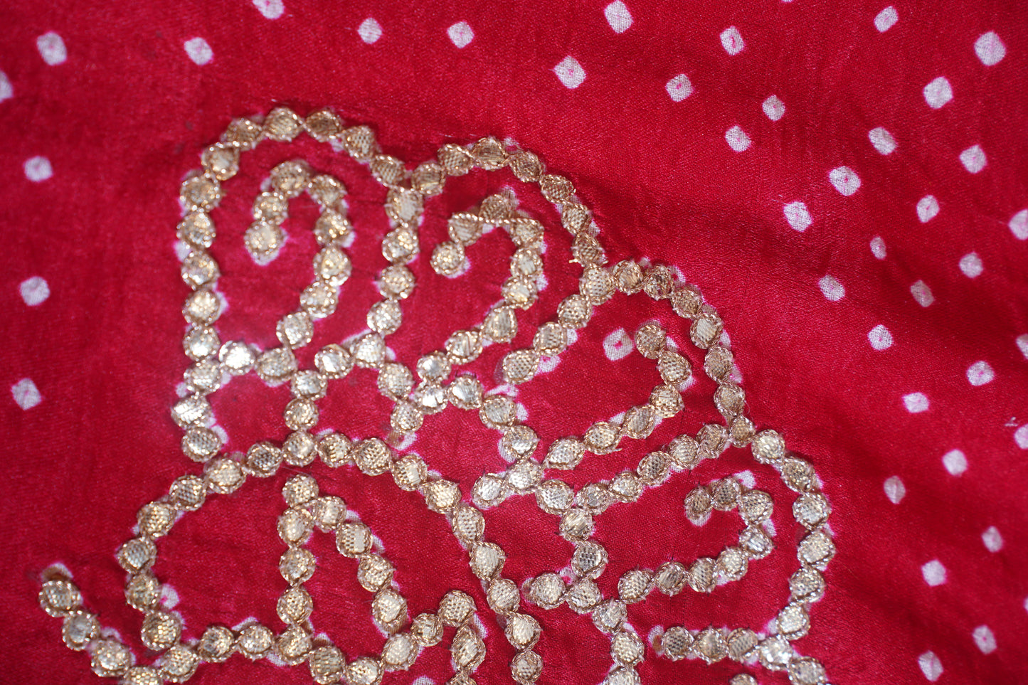 Chinnamasta Red & Pink Pure Bandhej Banarasi Handloom Saree With Danka Work