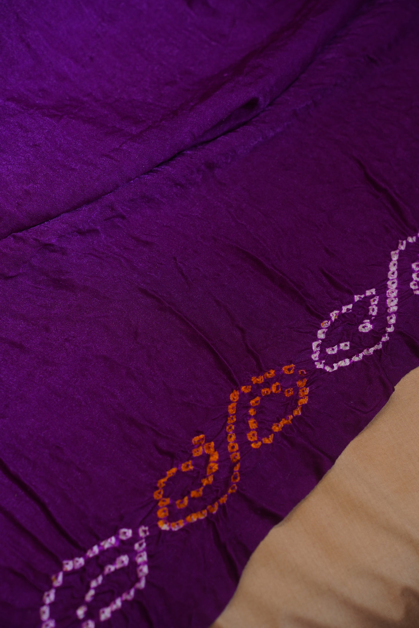 "VIRASAT 110" Dark Purple Pure Gajji Ghat Chola Bandhej Banarasi Handloom Saree