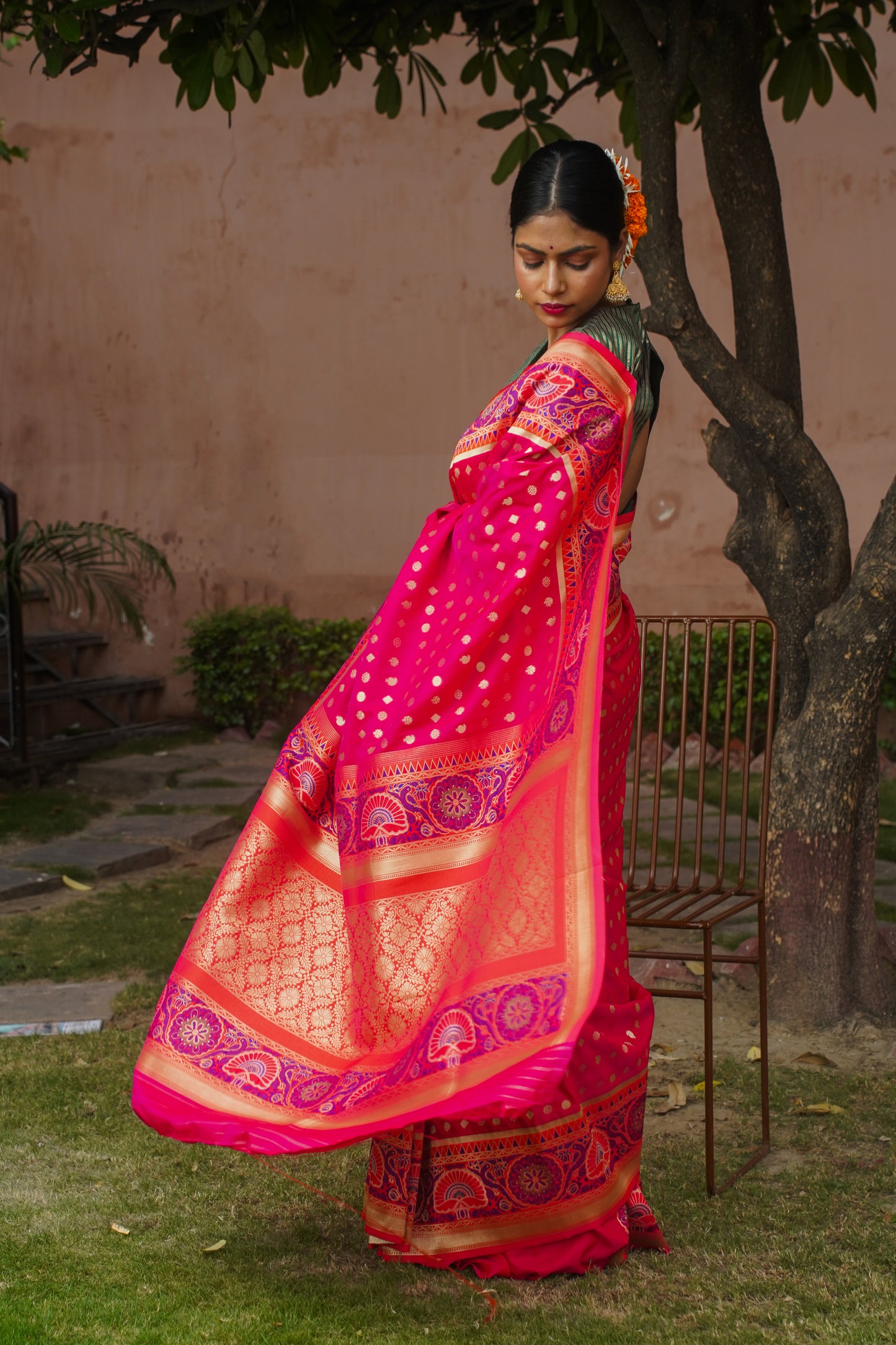 "UTSAV BANARAS 012" Pink Banarasi Soft Silk Saree