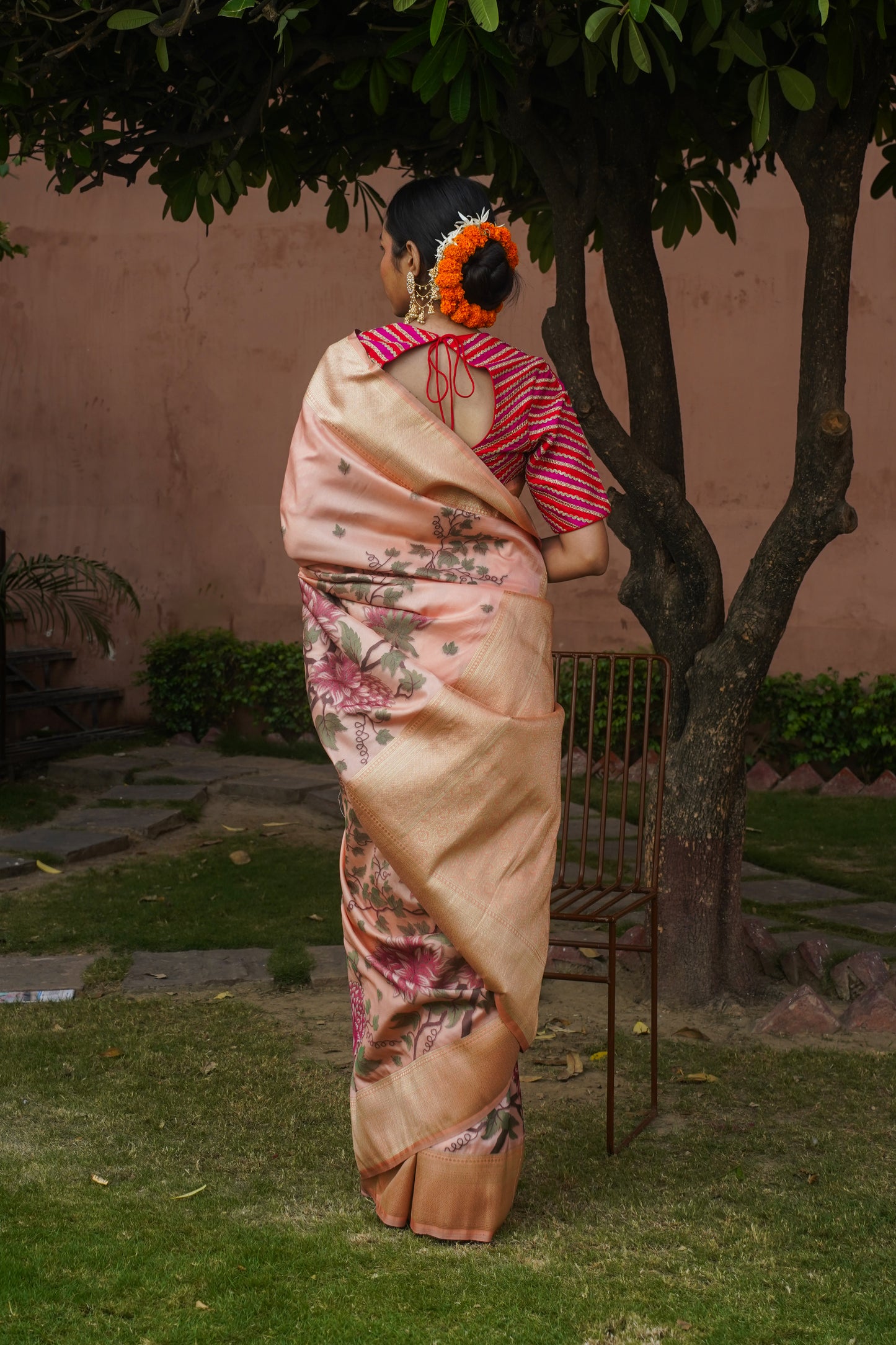 "UTSAV BANARAS 011" Peach Pure Soft Silk Banarasi Handwoven Saree