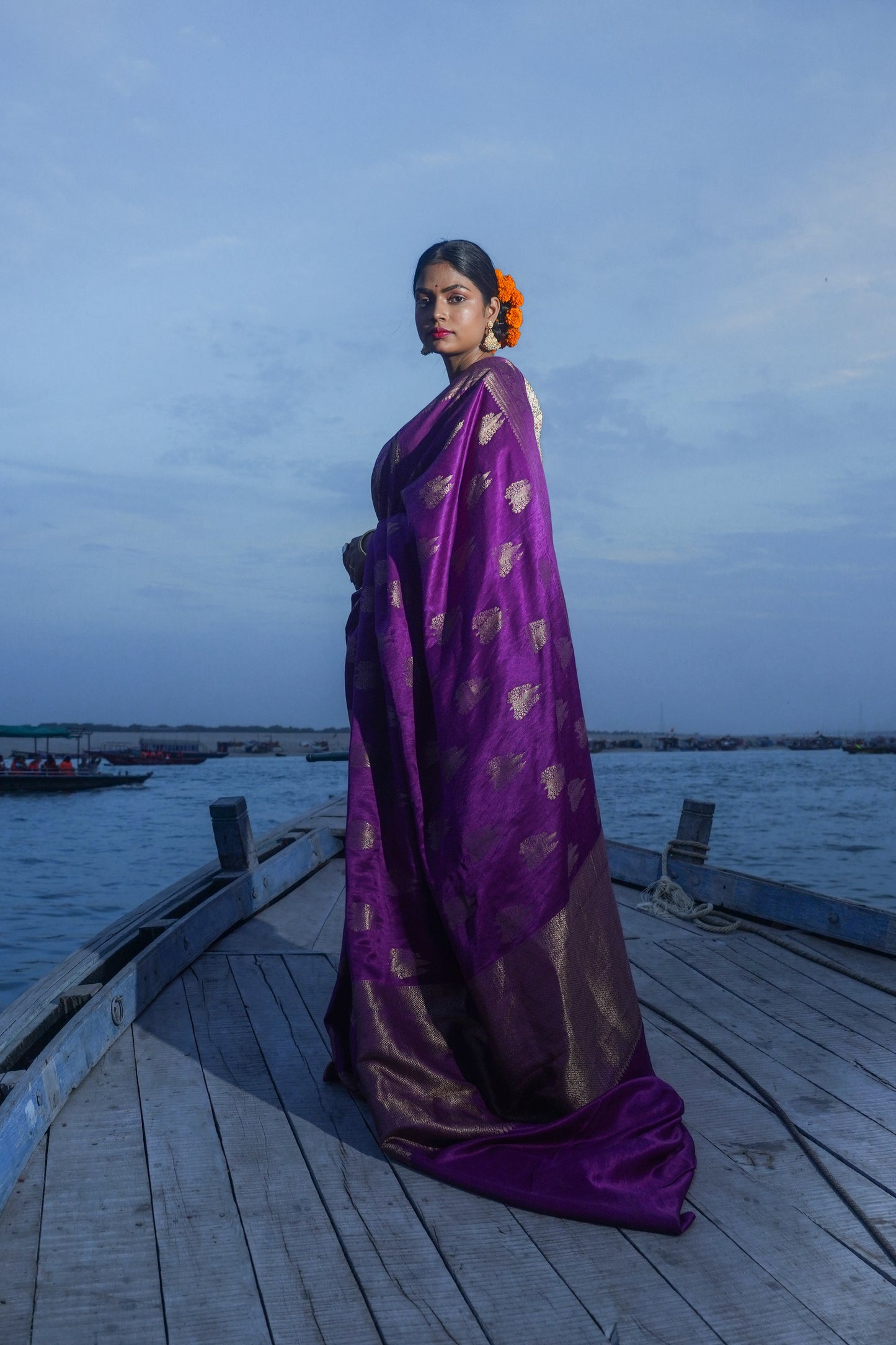 Haridaya Handwoven Banarasi masaru silk Saree with kadwa boota