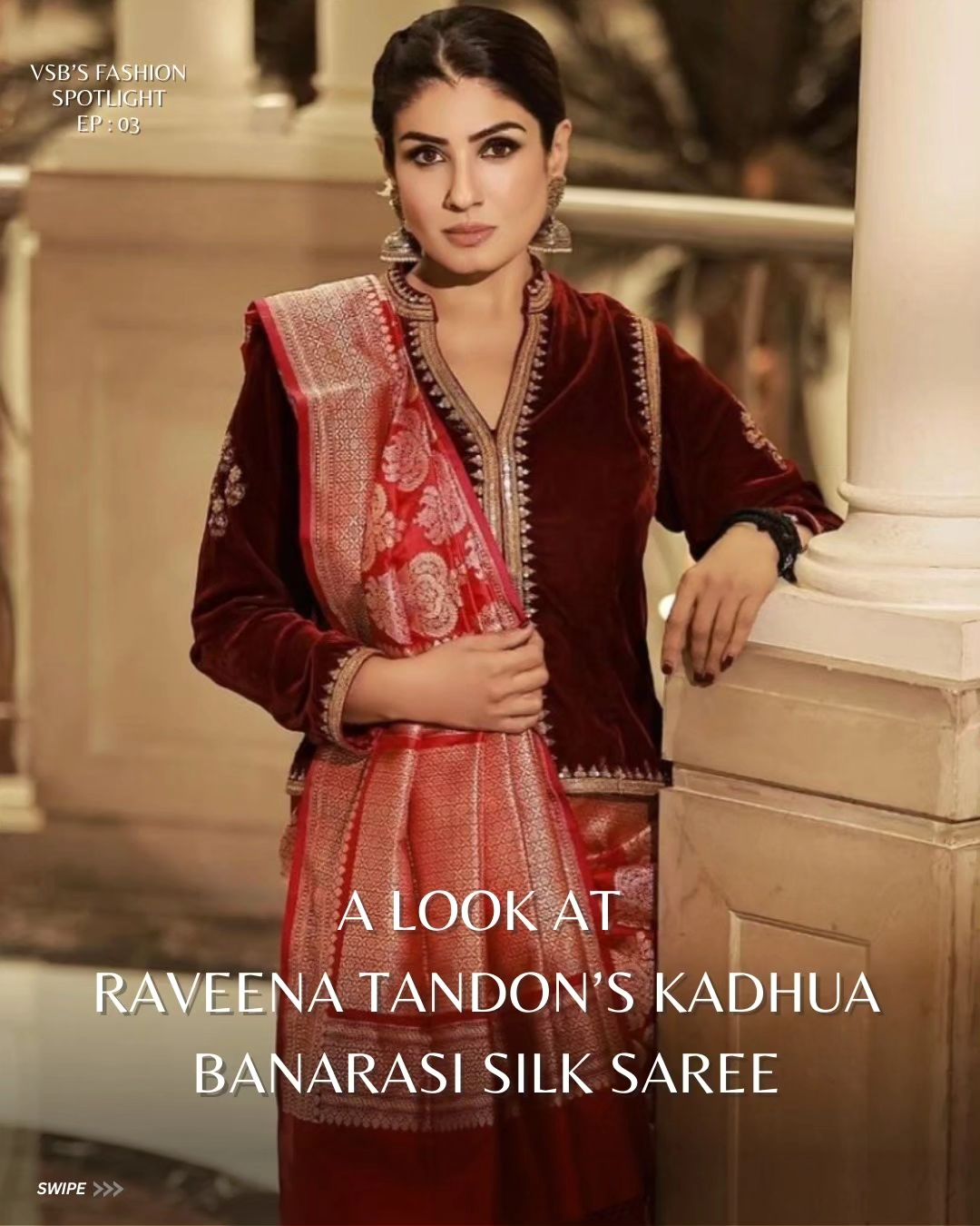 "VIRASAT 128" Red Pure Banarasi Silk Saree