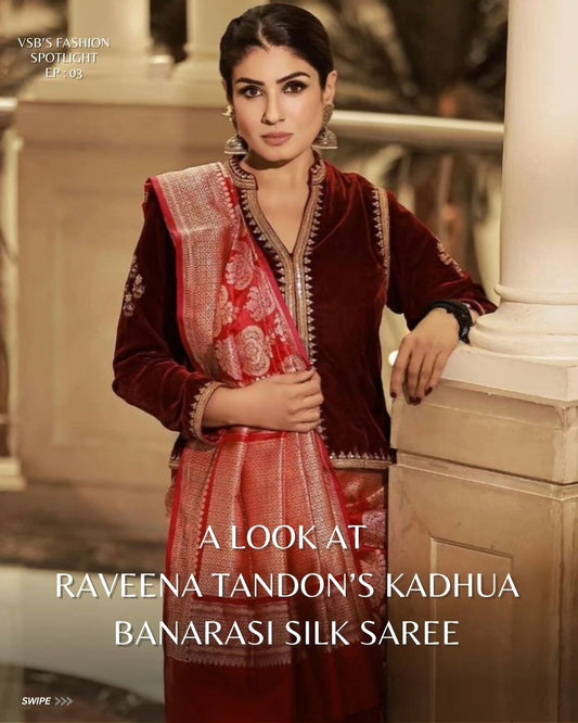 "VIRASAT 128" Red Pure Banarasi Silk Saree