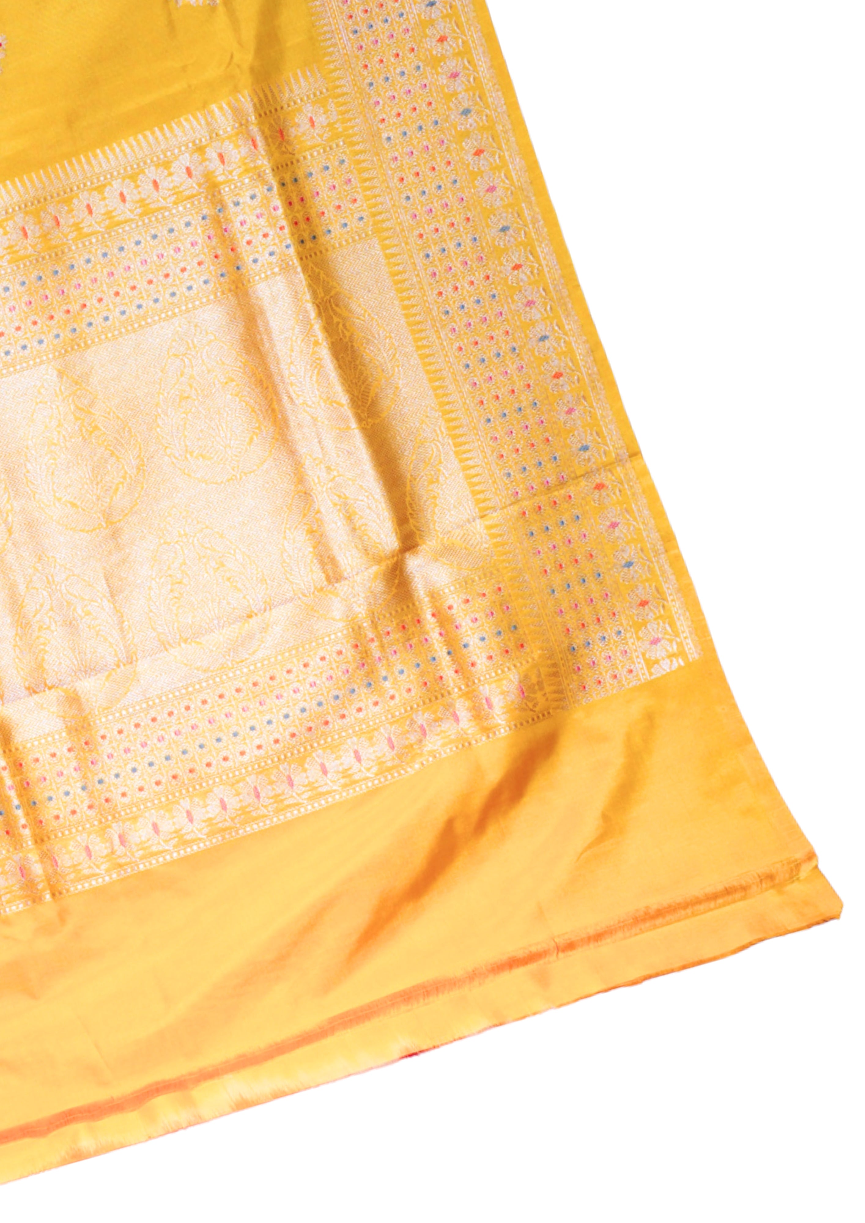"VIRASAT 269" Pure banarasi Handloom Ektara Silk Saree in Sunshine Yellow Color With Kadwa Meenakari Work