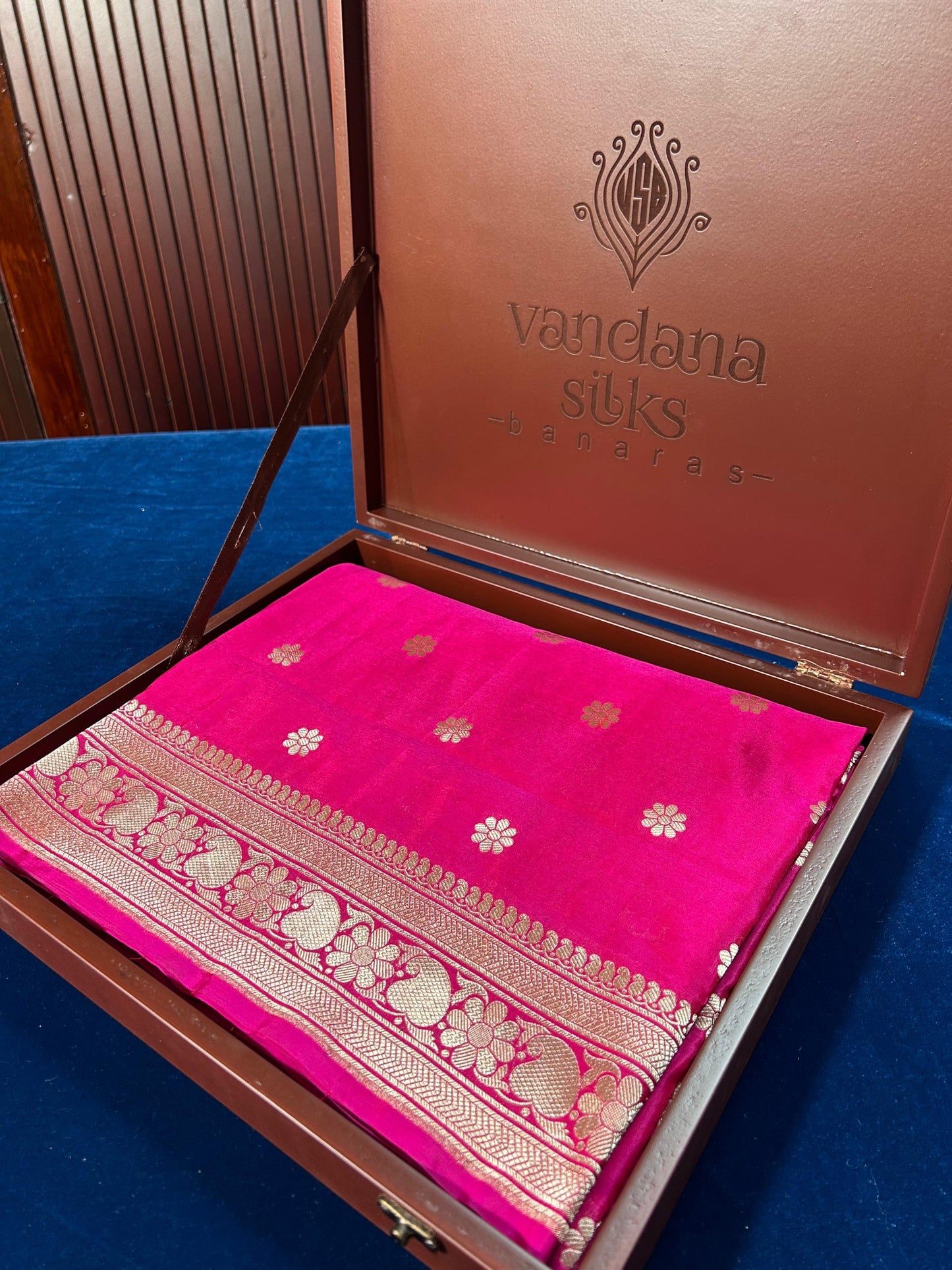 Waghjai "Alia" Pure Banarasi Katan Silk Saree Woven with Authentic Zari
