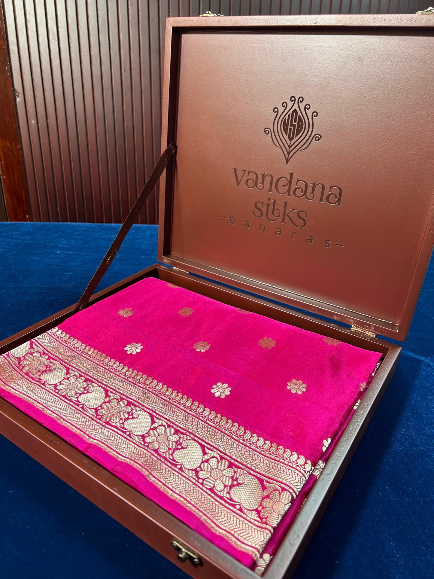 Waghjai "Alia" Pure Banarasi Katan Silk Saree Woven with Authentic Zari