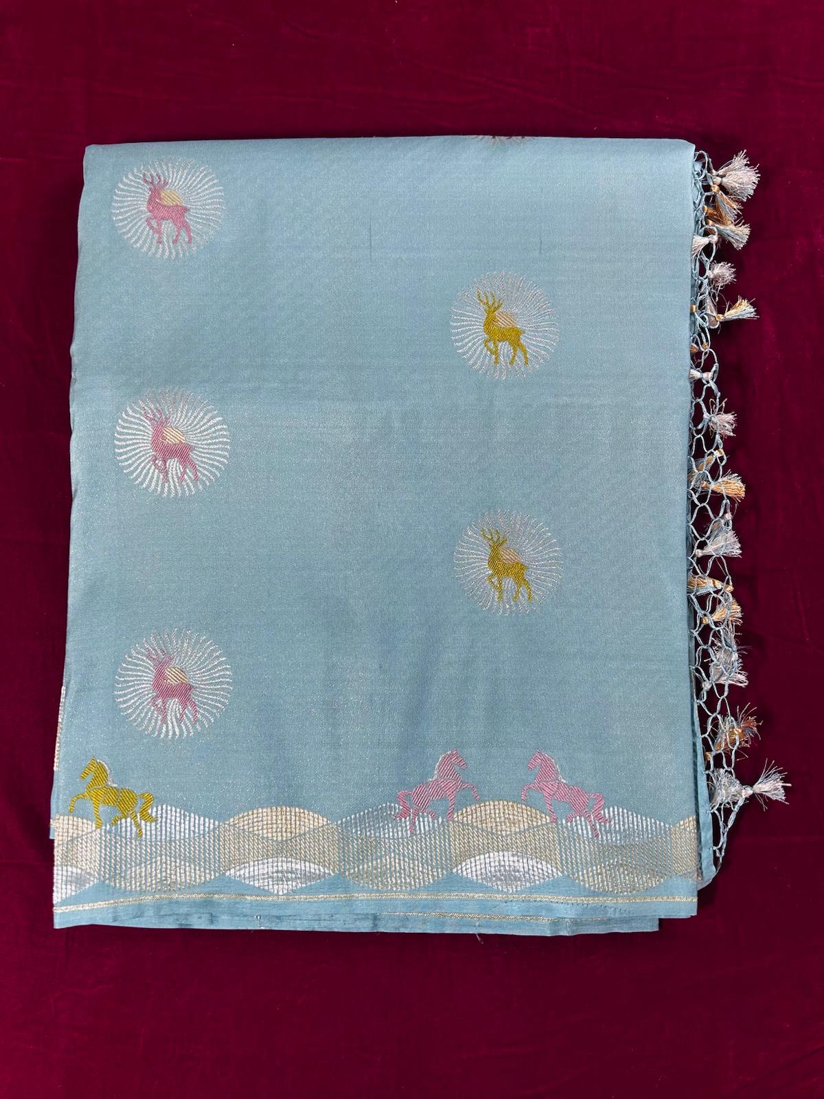 VIRASAT 319: Pure Banarasi Handloom Silk Brocade Saree - Heritage of Centuries