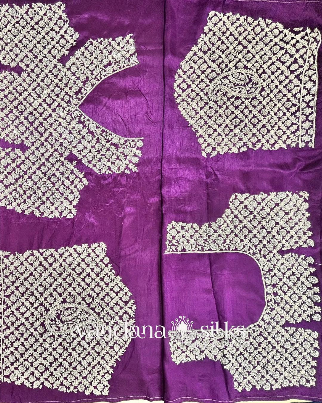 "VIRASAT 211" Banarasi Malda Silk Saree: With Maharani Blouse And Kashmiri Zardozi Embroidary