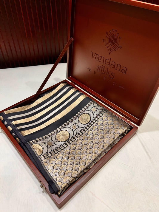 "VIRASAT 008" Pure Banarasi Silk Handloom Uppada Saree with Maharani Blouse