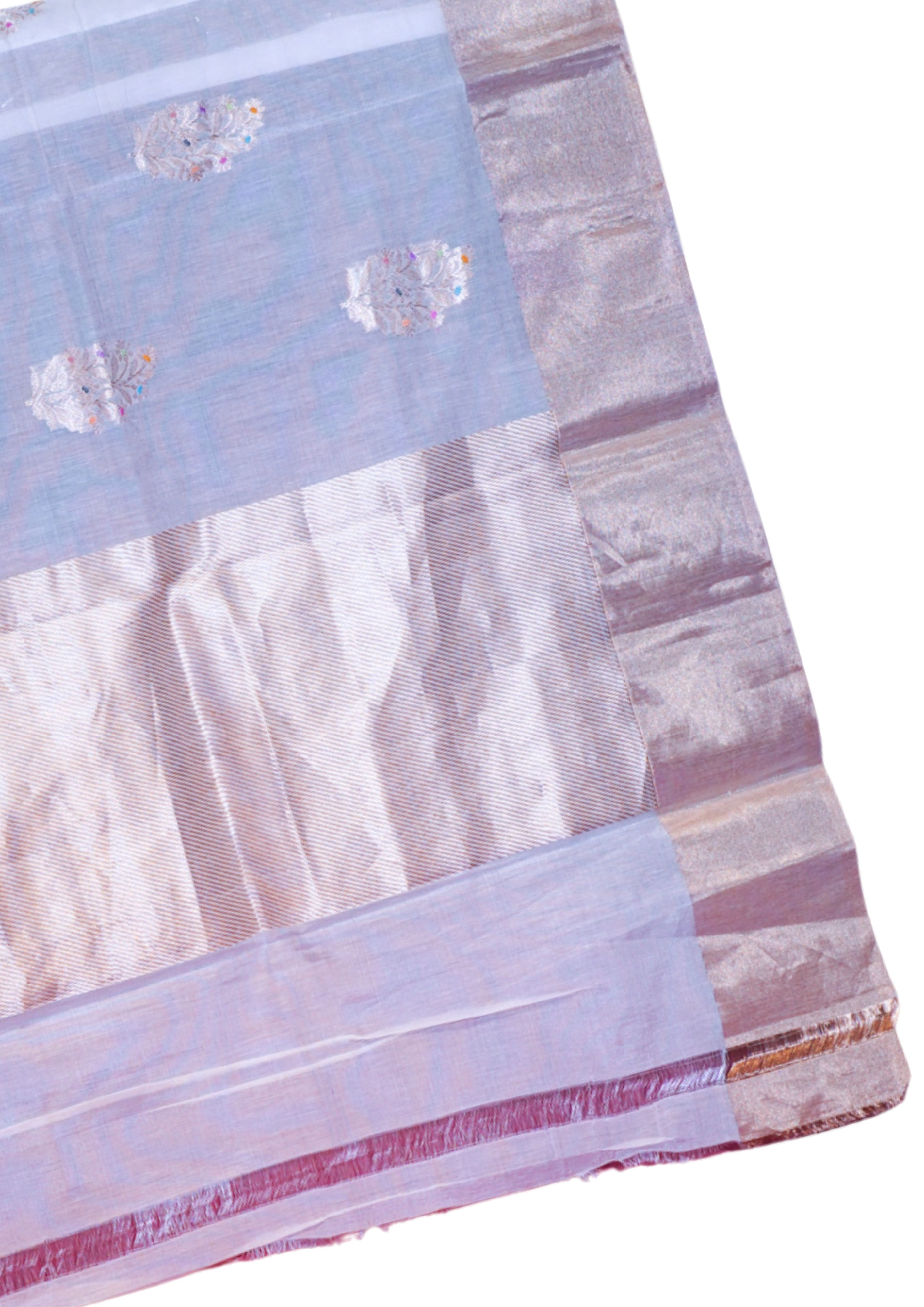 "VIRASAT 276" Banarasi Neelambari Pure Soft Silk Saree with Meenakari Kadwa Buta Work in Ivory
