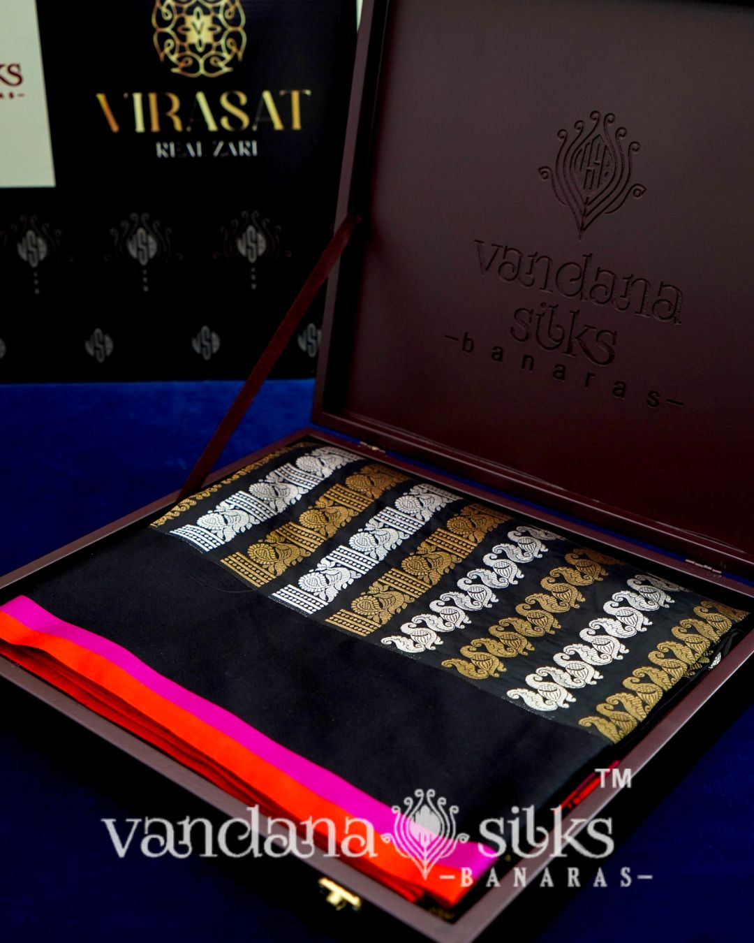 "VIRASAT 171" Pure Banarasi Silk Saree With Gold &amp; Silver Zari