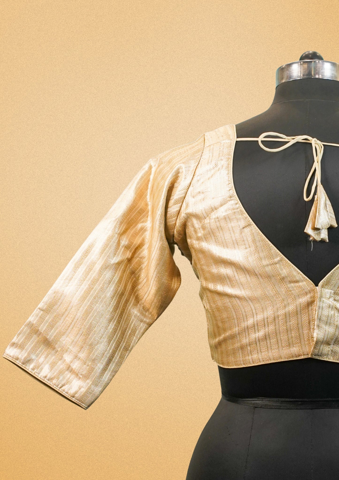 "RDM BL 016A" Banarasi Golden Silk Blouse with Elegant Woven Design