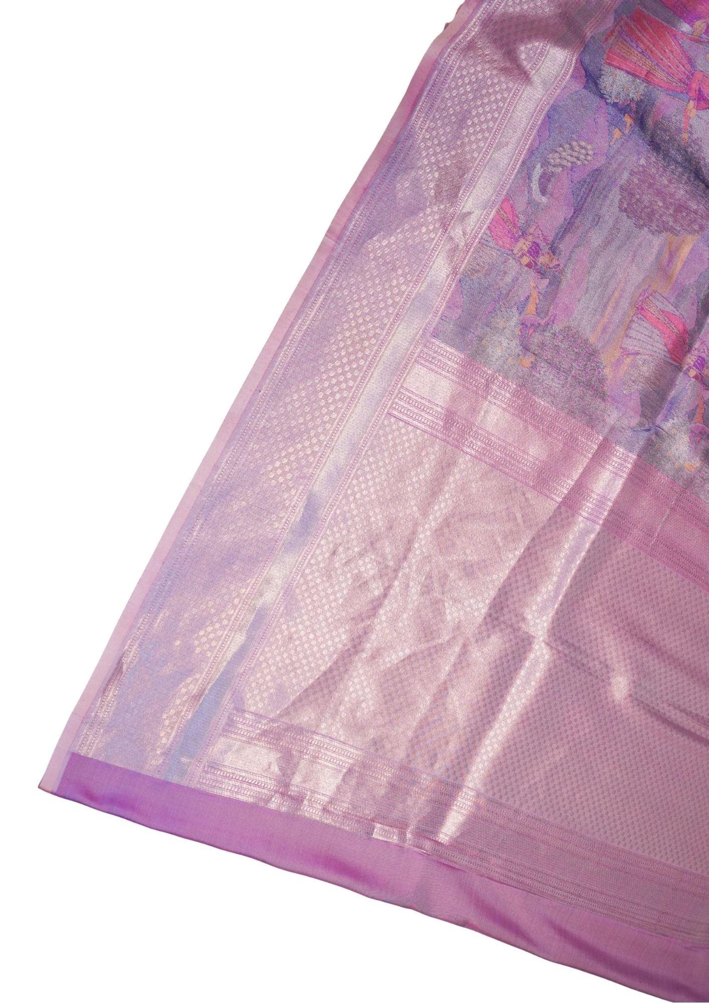 "VIRASAT 206" Banarasi Shades Of Purple & Pink Pure Rangkat Meenakari Saree With Art Motifs