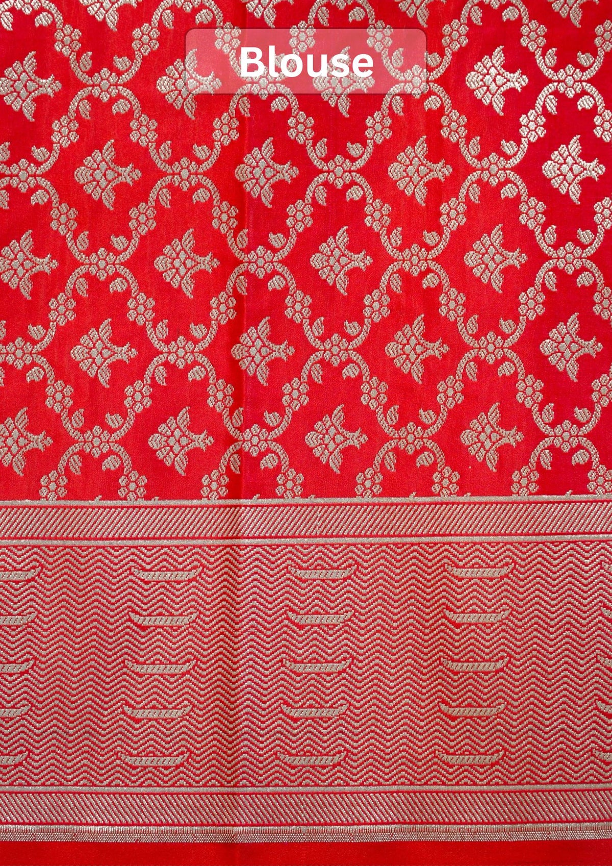 Waah Banaras 055A: Glossy Red Banarasi Pure Massaru silk saree with Ghat Border