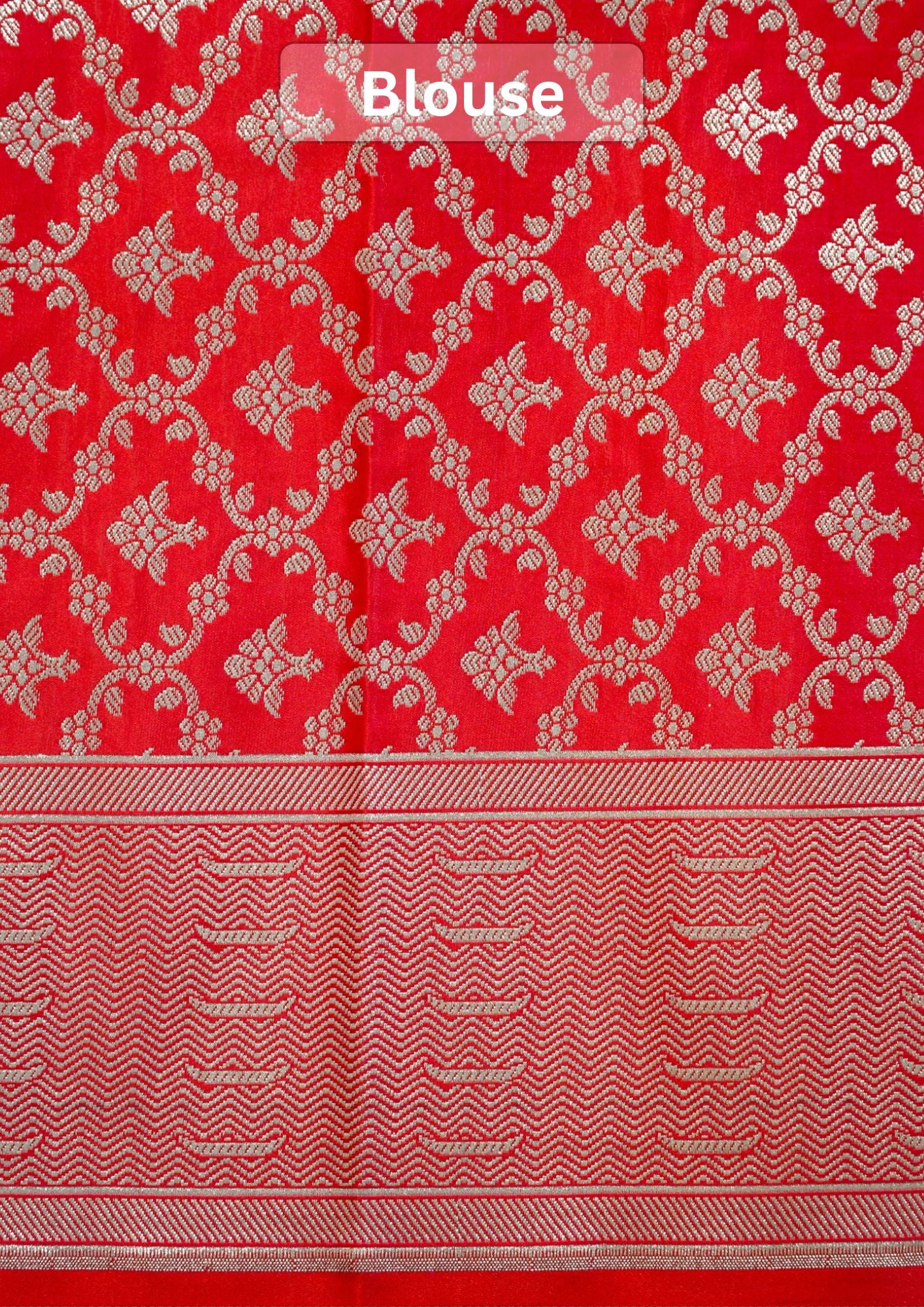 Waah Banaras 055A: Glossy Red Banarasi Pure Massaru silk saree with Ghat Border