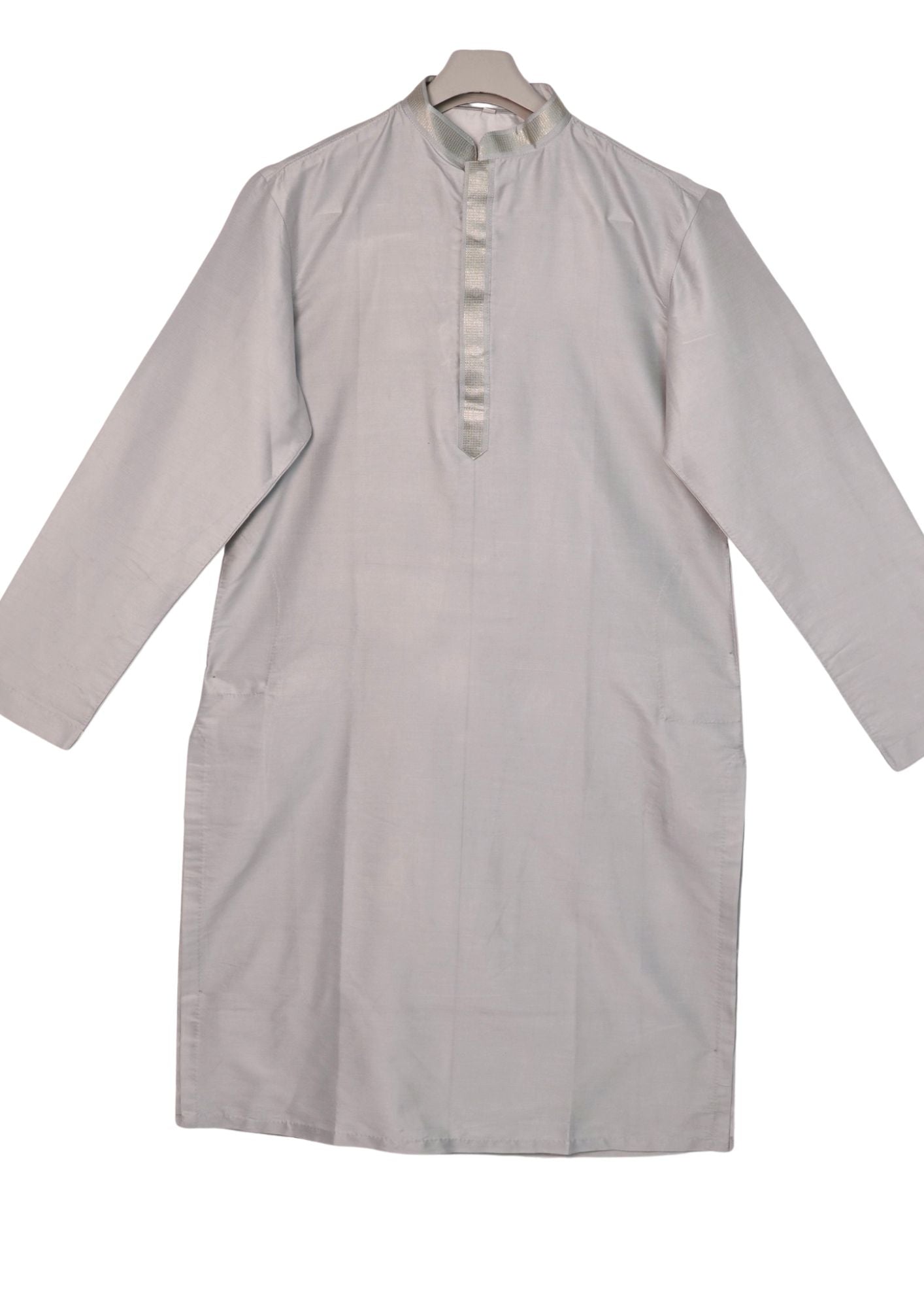 MJ 012D: Silver Grey Banarasi Silk Kurta Payjama Jacket