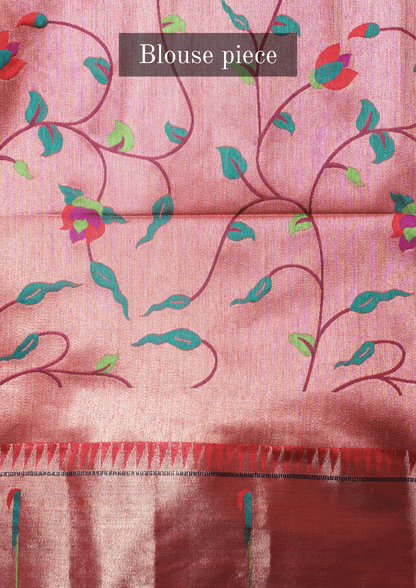 "UTSAV BANARAS 252" Banarasi Crimson Pink Peacock Pethani Silk Saree