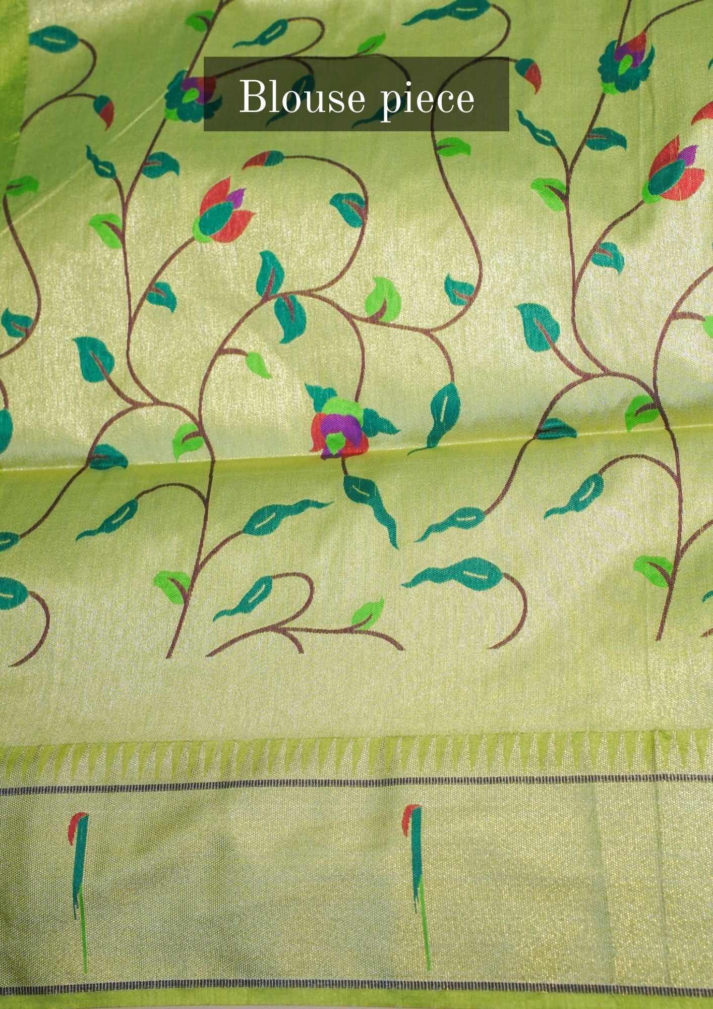 "UTSAV BANARAS 255" Parrot Green Banarasi Paithani Silk Saree With Peacock Motif