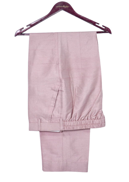 MJ 012A: Dusty Pink Banarasi Silk Kurta Payjama Jacket