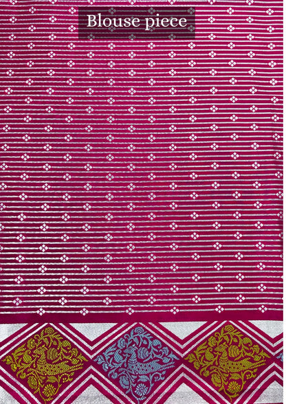 VIRASAT 317: Pure Banarasi Handloom Hot Pink saree
