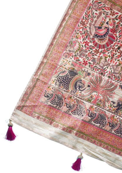 "Waah Banaras 082" Banarasi Multi-Color Meenakari Pashmina Silk Saree