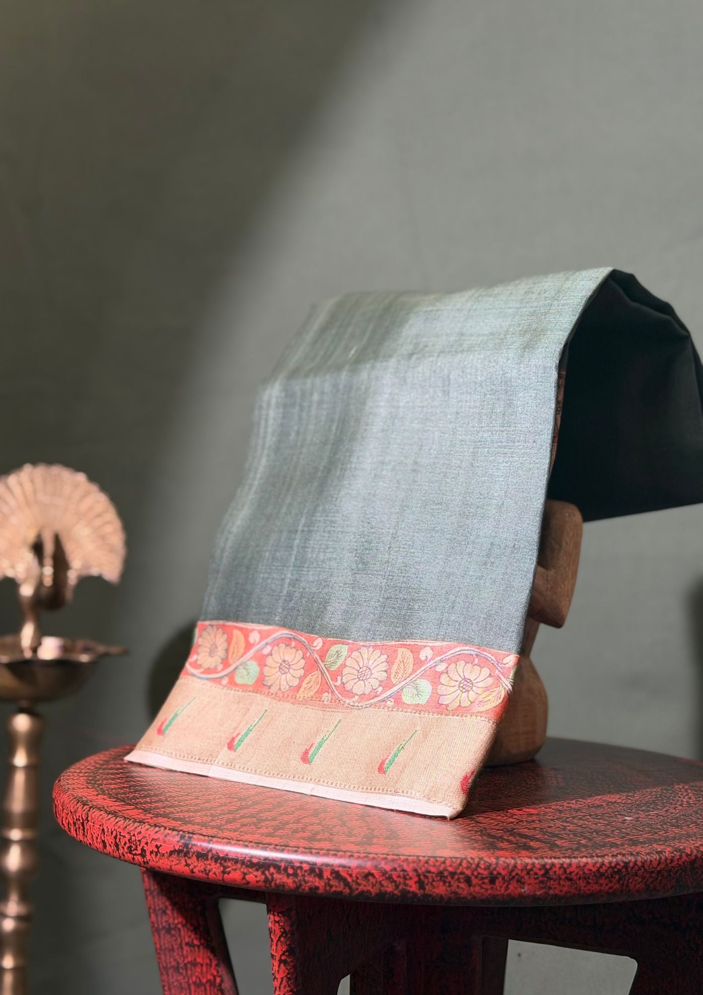 "Founder Choice 020" Banarasi Auspicious Green Paithani Pure Silk Saree with Matsya (Fish) Motifs