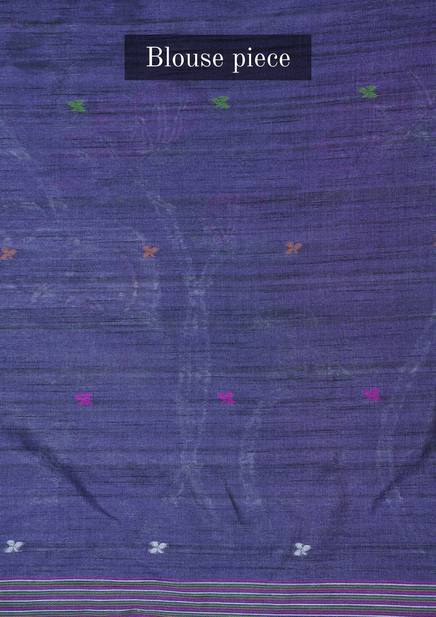 "UTSAV BANARAS 305" Banarasi Navy Blue Contrast Chanderi Jamdani Silk Saree with Pichwai Cow Motifs