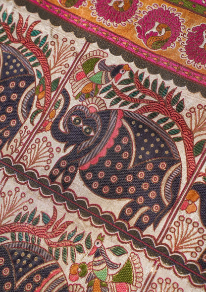 "Waah Banaras 082" Banarasi Multi-Color Meenakari Pashmina Silk Saree