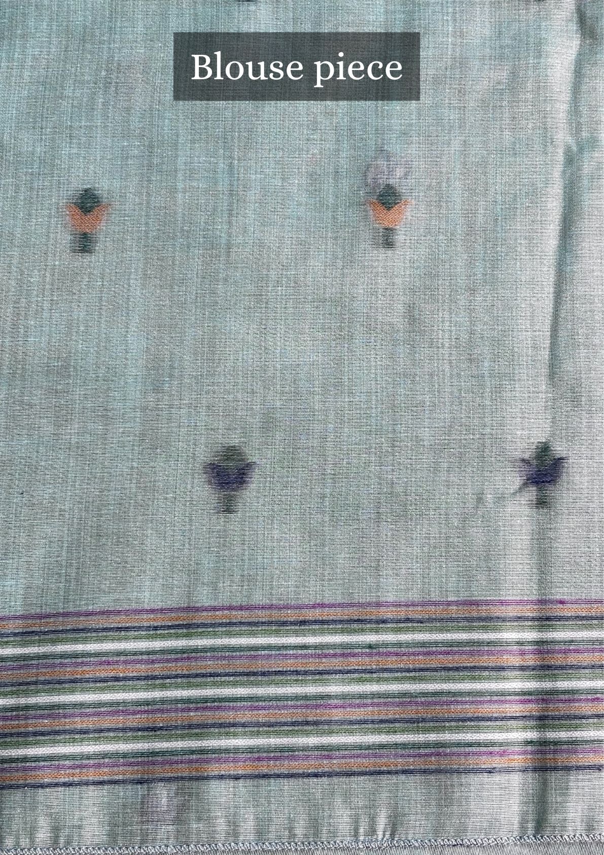 Utsav Banaras 070: Powder Blue Jamdani Saree with Tree of Life &amp; Tribal Narrative Weave