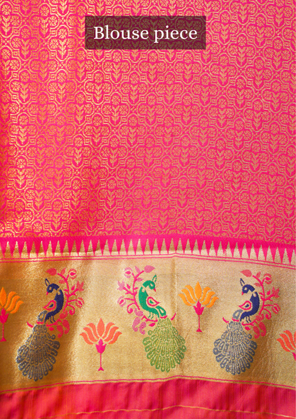 UTSAV BANARAS 352: Royal Gold Brocade Tissue Silk Saree with Multicolor Meenakari Zari Border &amp; Artistic Palla