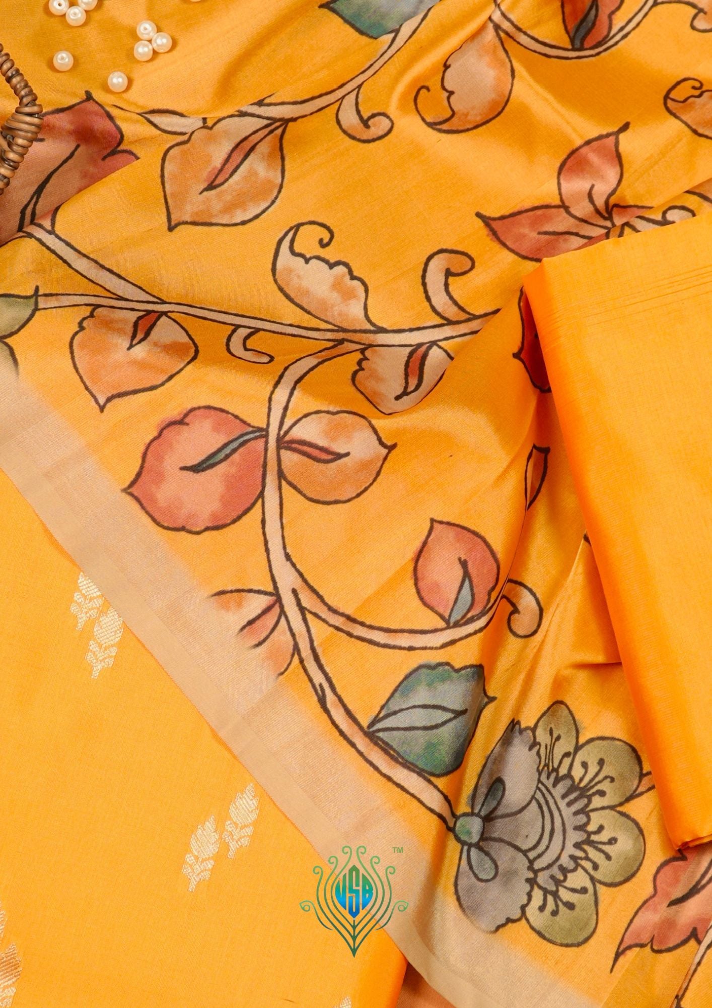 MANSI 178: Mustard Yellow Banarasi Silk Suit Set with Soft Kalamkari Dupatta