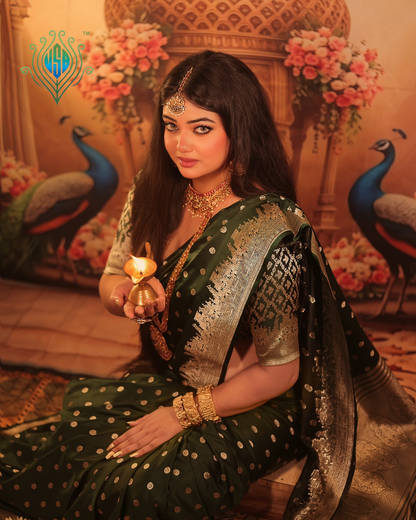 "Waah Banaras 056" Banarasi Pure Massaru silk saree with Ghat Border